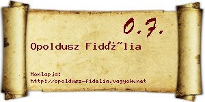 Opoldusz Fidélia névjegykártya